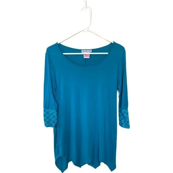 2 Blondes Apparel Teal Tunic Scoop Neck Small - Picture 1 of 5